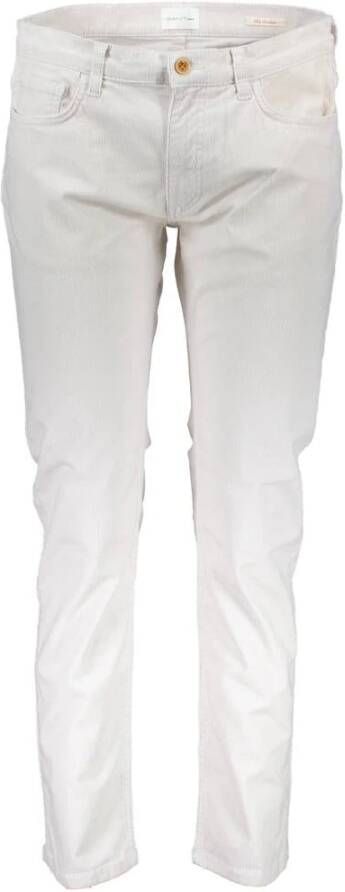 Gant Witte Damesbroek 5 Zakken Knoop Rits Logo Multicolor Dames