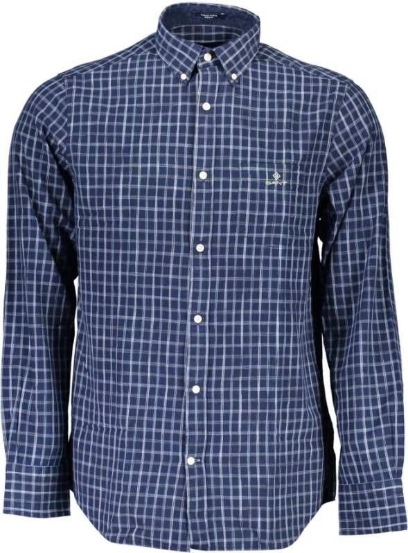 Gant Normaal shirt Blauw Heren