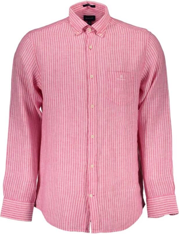 Gant Normaal shirt Roze Heren