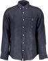 Gant Ele e Blauwe Linnen Korte Mouwen Overhemd Blue Heren - Thumbnail 1