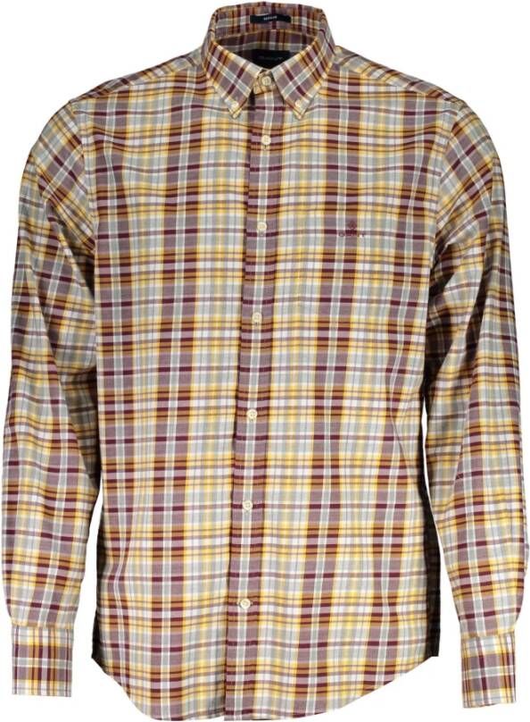 Gant Ele e paarse katoenen overhemd met knoopsluiting Multicolor Heren