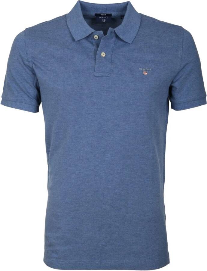 Gant Originele Piqué Polo Shirt Korte Mouw Blue Heren