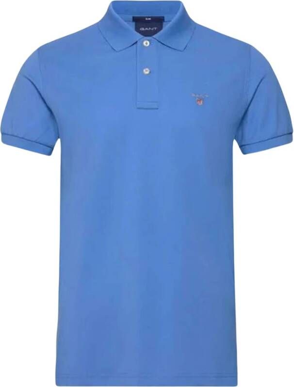 Gant Originele Piqué Polo Shirt Korte Mouw Blue Heren
