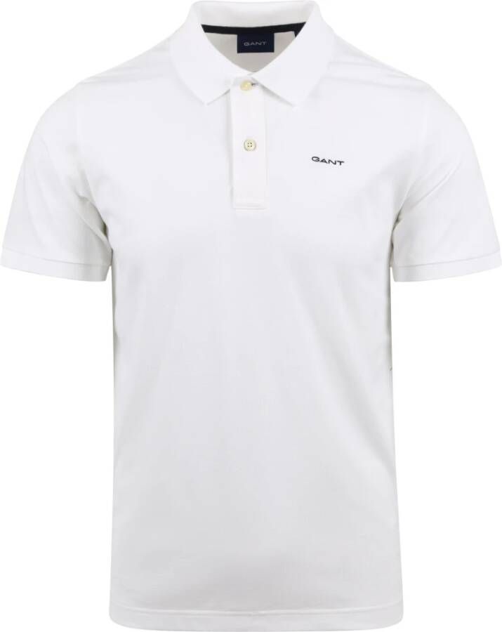 Gant Witte Polo T-shirt met Korte Mouw White Heren
