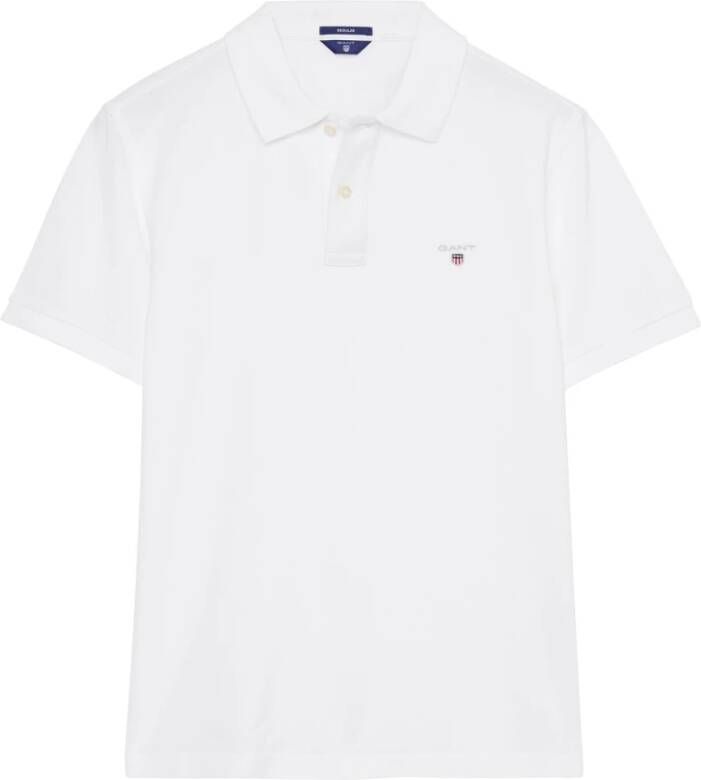 Gant Witte Polo T-shirt met Korte Mouwen White Heren - Foto 5