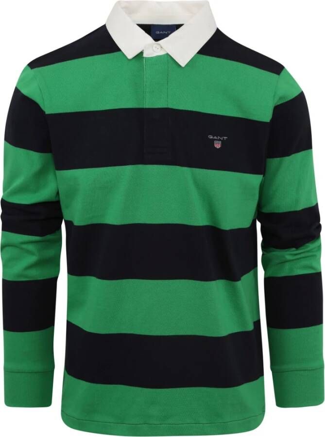 GANT Rugbyshirt 100% katoen Van groen - Foto 2