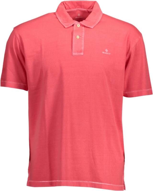 Gant Katoenen Polo Shirt met Korte Mouwen Roze Heren