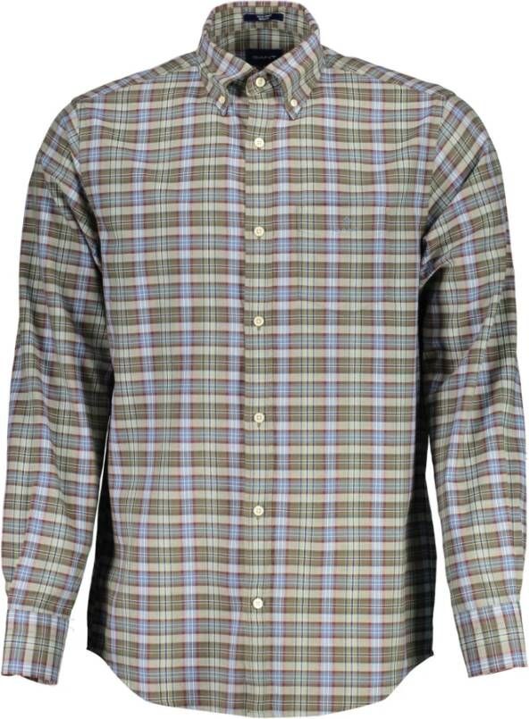 Gant Klassiek Groen Button-Down Overhemd Multicolor Heren