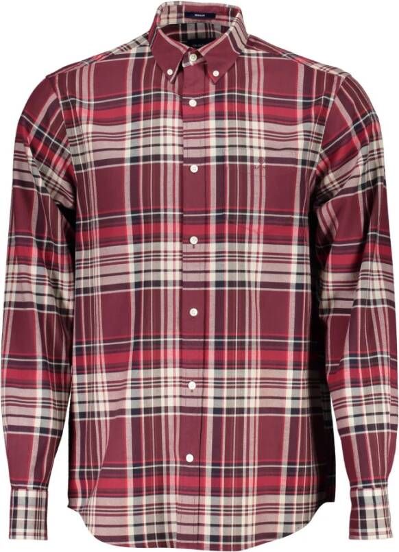 Gant Ele e Roze Katoenen Overhemd met Knoopsluiting Multicolor Heren