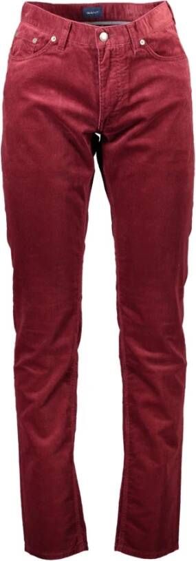 Gant Rode Katoenen Jeans & Broek 5-Pocket Broek Rood Heren