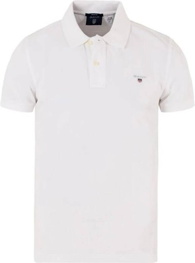Gant Witte Polo T-shirt met Korte Mouwen White Heren - Foto 2