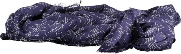 Gant Blauwe Katoenen Sjaal met Logo Blauw