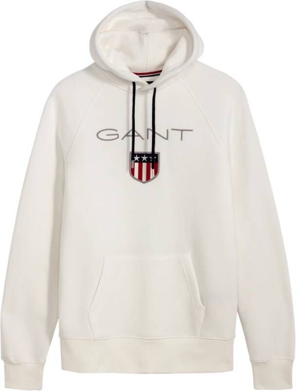 Gant Shield Hoodie Blijf warm en stijlvol White Heren