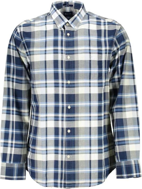 Gant Blauw Overhemd Lange Mouw Button Down Multicolor Heren