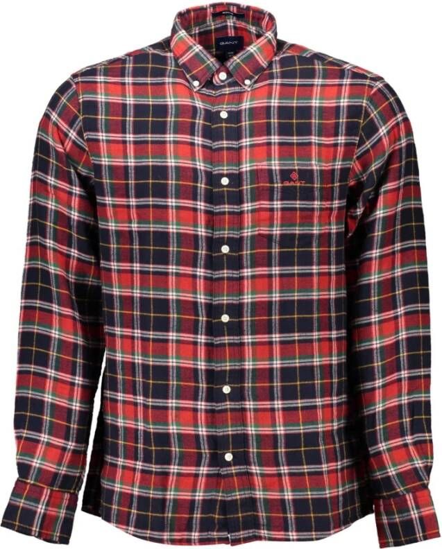 Gant Ele Roze Katoenen Regular Fit Herenoverhemd Multicolor Heren
