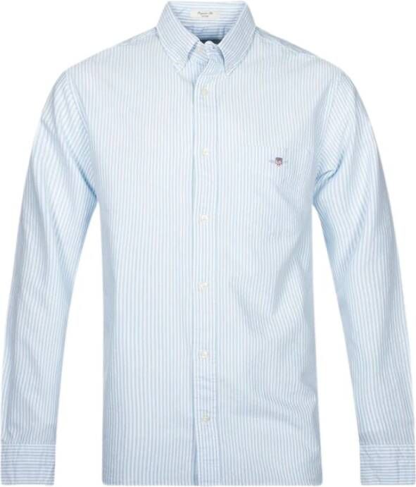 Gant Overhemd met lange mouwen Regular fit Oxford overhemd gestructureerd duurzaam dikker gestreept