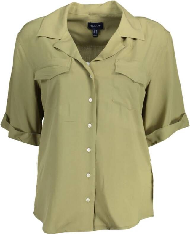 Gant Groene korte mouwen shirt voor vrouwen Groen Dames