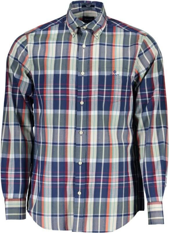 Gant Groen Overhemd Lange Mouw Button Down Multicolor Heren