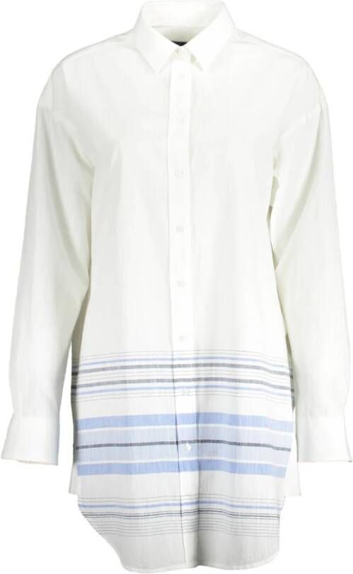 Gant Dames Overhemd met Italiaanse Kraag Wit Dames