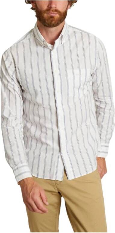 Gant Gestreept poplin overhemd met regular fit White Heren