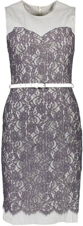 Gant Korte Blauwe Kant Jurk met Brede Schouders Blue Dames