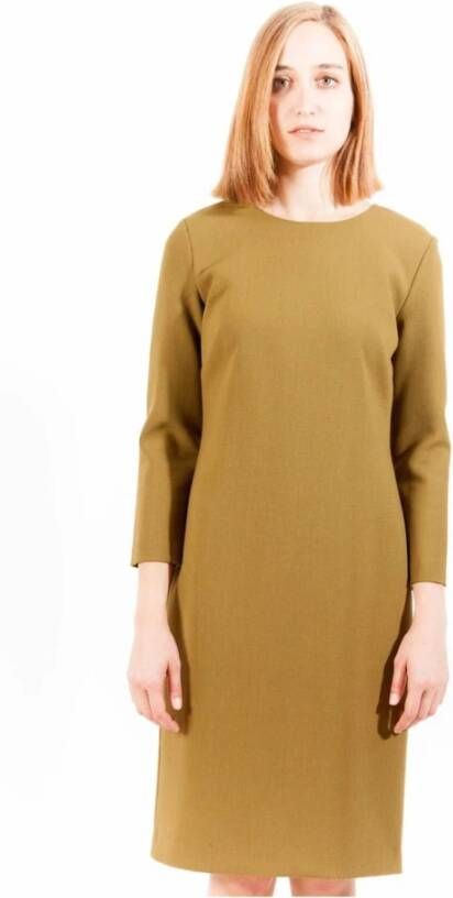 Gant Groene Polyester Jurk Korte Mouwen Ronde Hals Green Dames