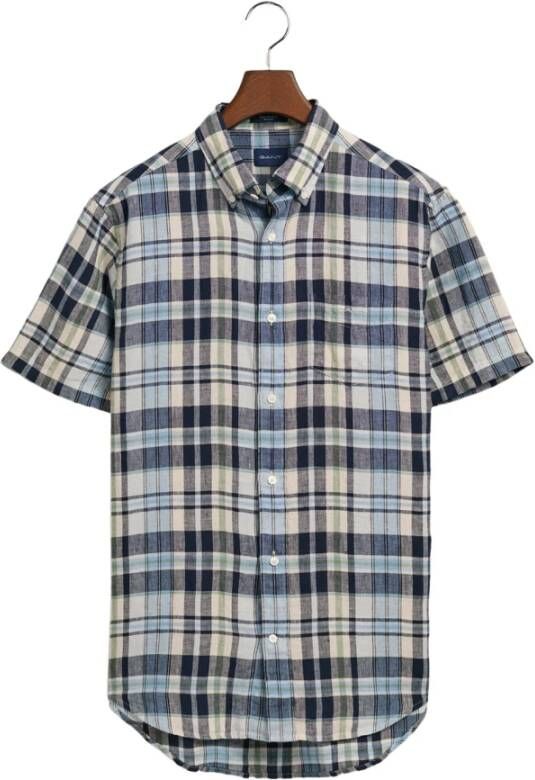 Gant Short Sleeve Shirts Blauw Heren