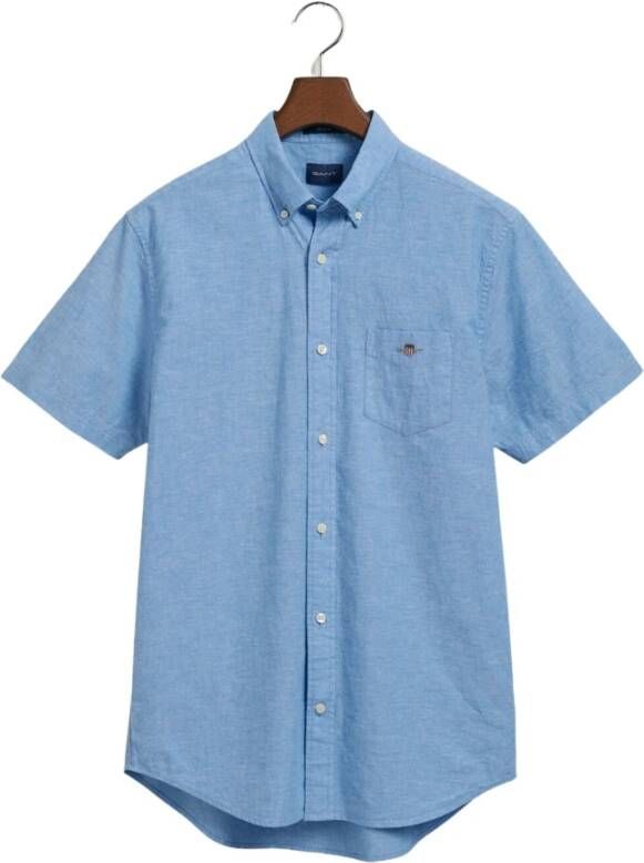 Gant Short Sleeve Shirts Blauw Heren
