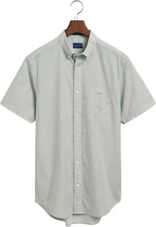 Gant Short Sleeve Shirts Groen Heren