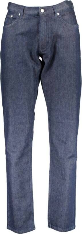 Gant Slim Blauwe Katoenen Jeans met Logo Blauw Heren