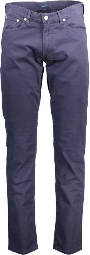 Gant Blauwe Katoenen Jeans Broek 5-Pocket Broek Blue Heren