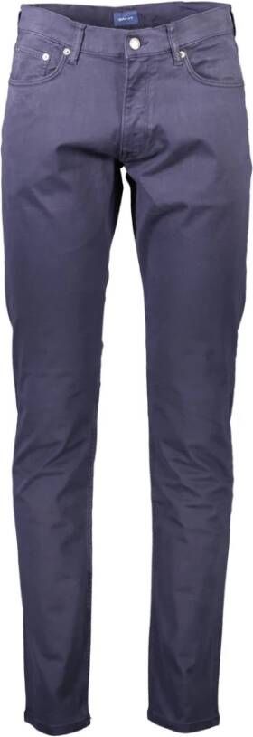 Gant Blue Cotton Jeans & Pant Blauw Heren