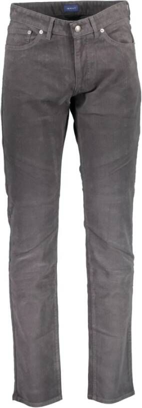 Gant Heren Grijze Broek 5 Zakken Rits & Knoop Logo Gray Heren