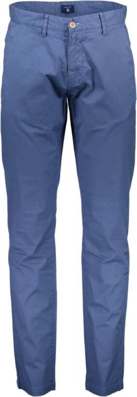 Gant Straight Trousers Blauw Heren