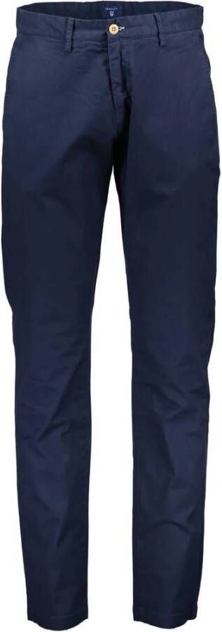 Gant Straight Trousers Blauw Heren