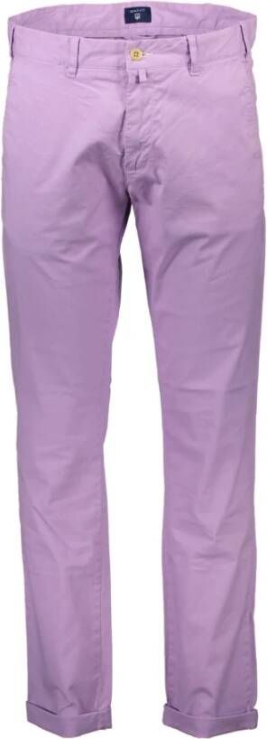 Gant Slim-fit Trousers Paars Heren