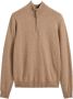 Gant Superfijne Lamswollen Half Zip Coltrui Beige Heren - Thumbnail 1