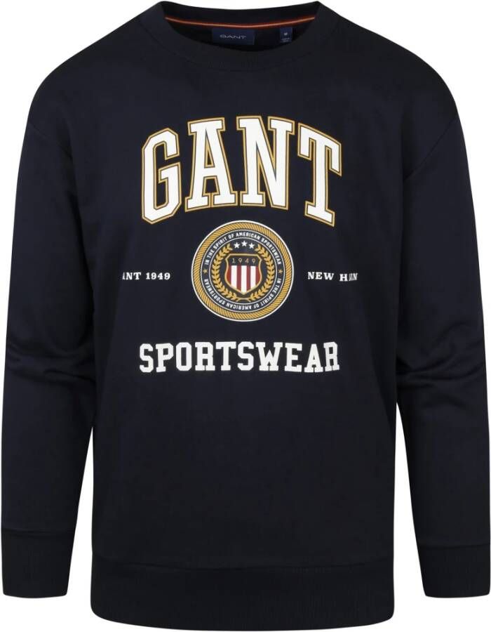 Gant Sweater O-Halsavy Blauw Heren