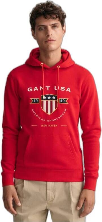 Gant Sweatshirt Banner Shield Rood Heren