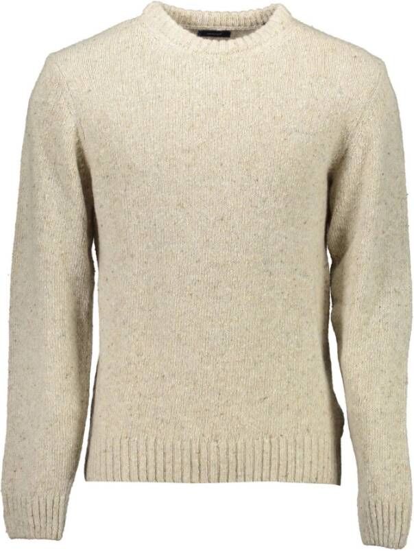 Gant Beige Wollen Trui Lange Mouwen Ronde Hals Beige Heren