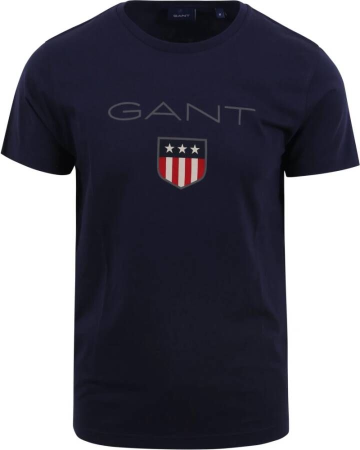 Gant T-shirt Shield Logo Blauw Heren