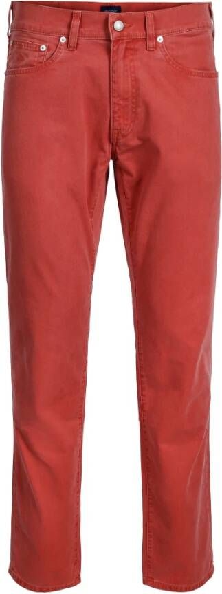 Gant Rode Slim Herenbroek Katoen Logo Red Heren