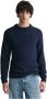 Gant Donkerblauwe Wol Ronde Hals Trui Blue Heren - Thumbnail 1