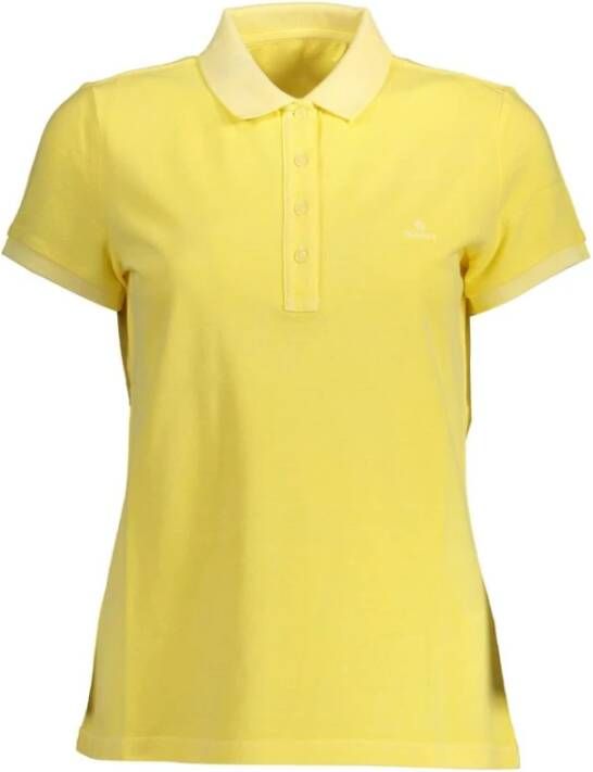 Gant Women`s Short Sleeve Polo Yellow Geel Dames