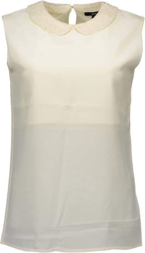 Gant Zijden tanktop met afneembare kraag Wit Dames