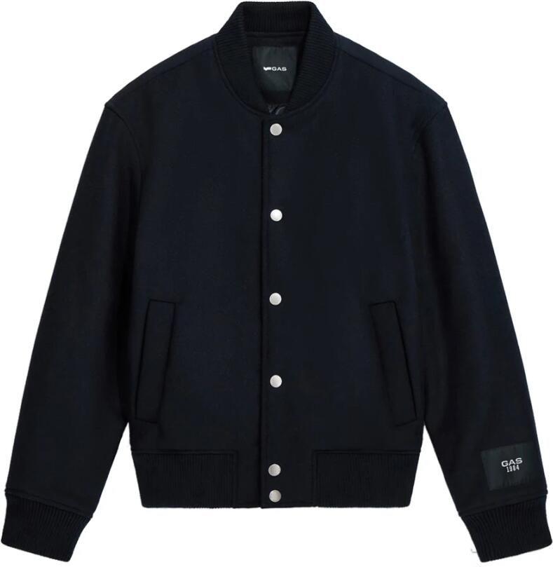 GAS Diagonal Mix Wool Bomber Jack Blauw Blue Heren