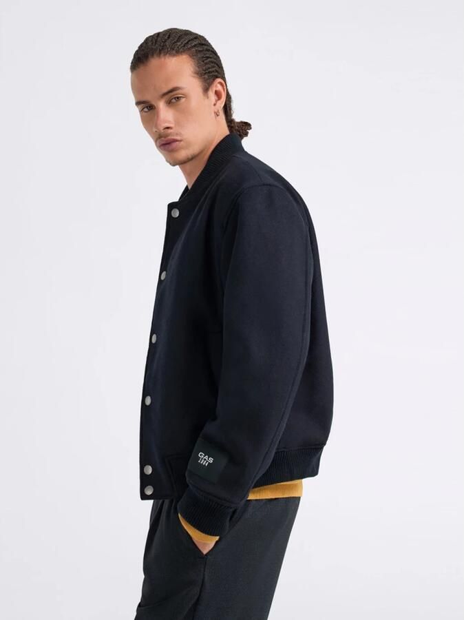 GAS Diagonal Mix Wool Bomber Jack Blauw Blue Heren - Foto 4