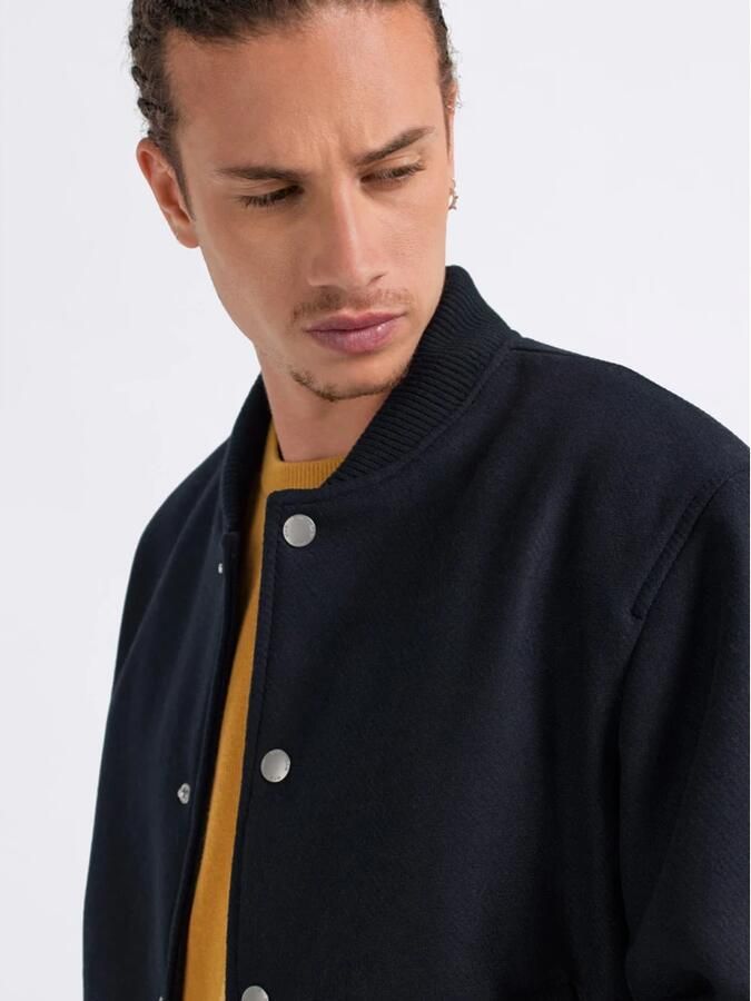 GAS Diagonal Mix Wool Bomber Jack Blauw Blue Heren - Foto 2