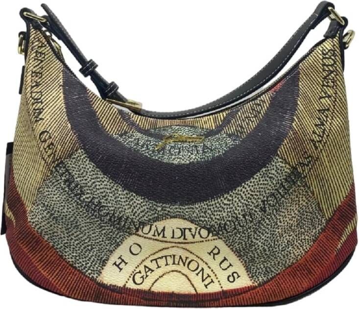 Gattinoni Zwarte Planetarium Leren Klassieke Tas Multicolor Dames