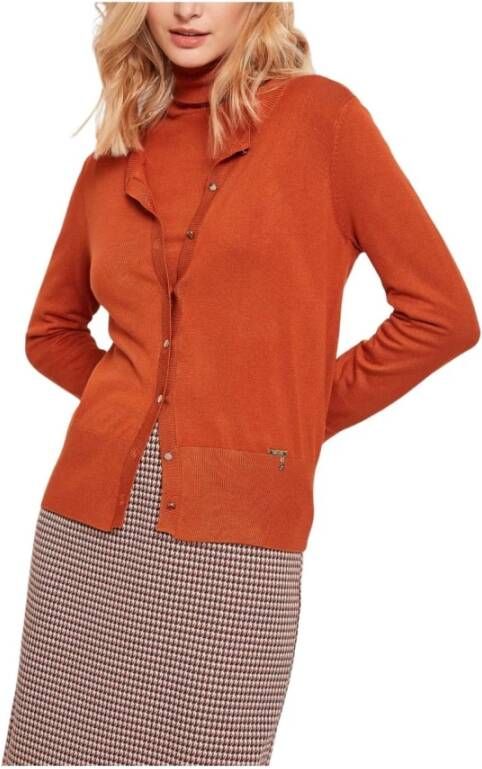 Gaudi Stijlvolle Gebreide Cardigan Sweater Orange Dames